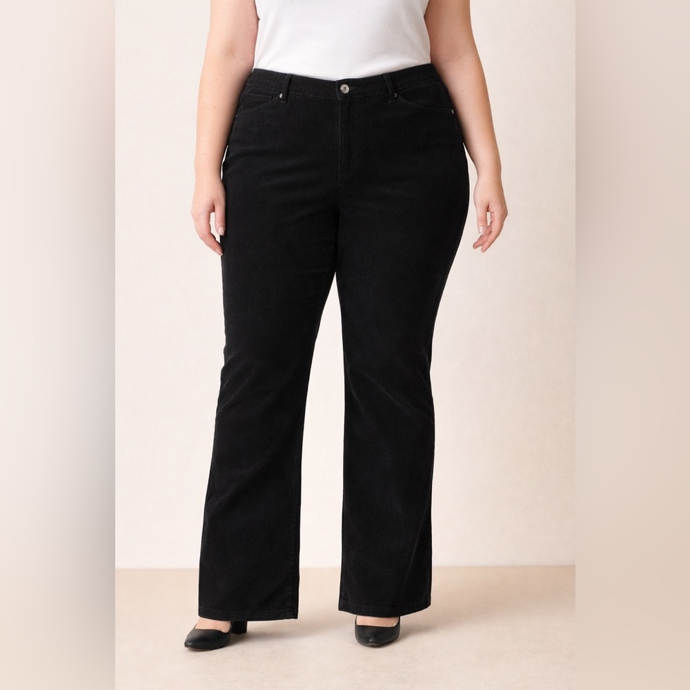 NWT J. Jill Tried & True Fit Black Corduroy Bootcut Pants Stretch - 16W